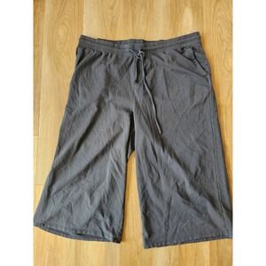 Wynne Lounge Womens 2X Charcoal Gray Wide Leg Lounge Pants Cropped Comfort EUC